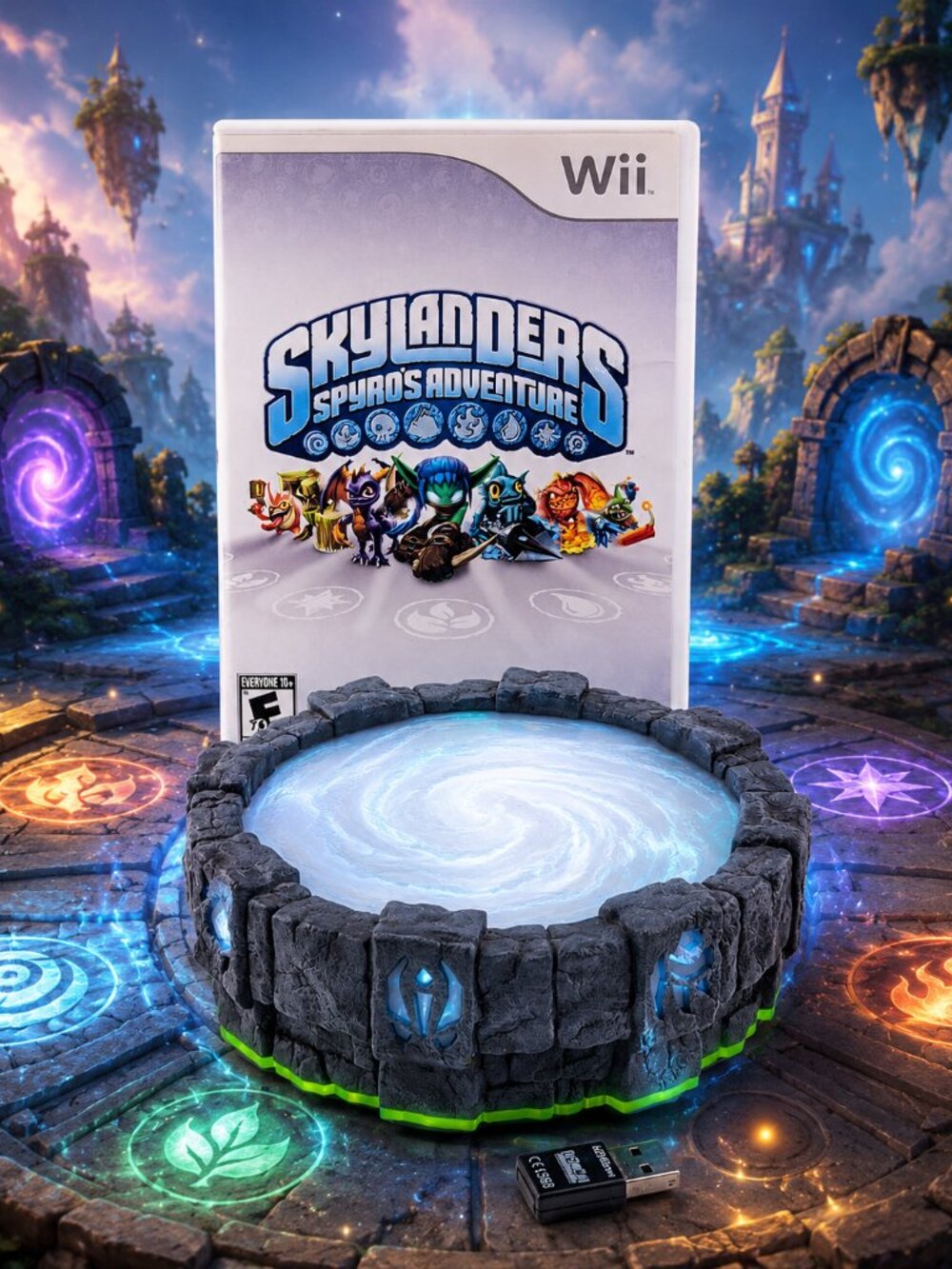 Skylanders Spyro’s Adventure Wii Game + Portal Bundle – No Figures